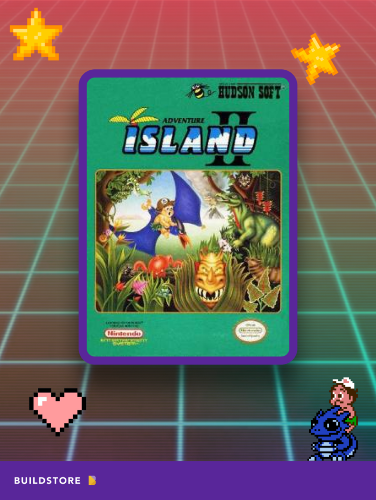 The cartridge with the game Adventure Island II