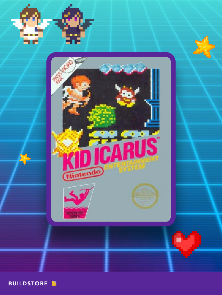 The cartridge with the game Kid Icarus