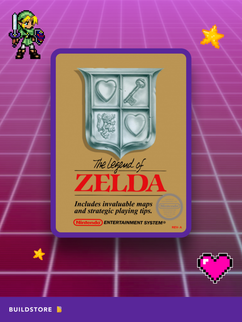 The cartridge with the game The Legend of Zelda