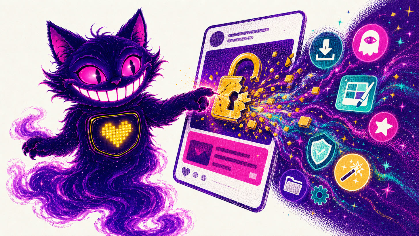 Instagram lock shattering into features