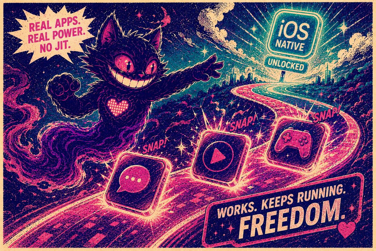 Sid on the working iOS path as real app tiles snap into place