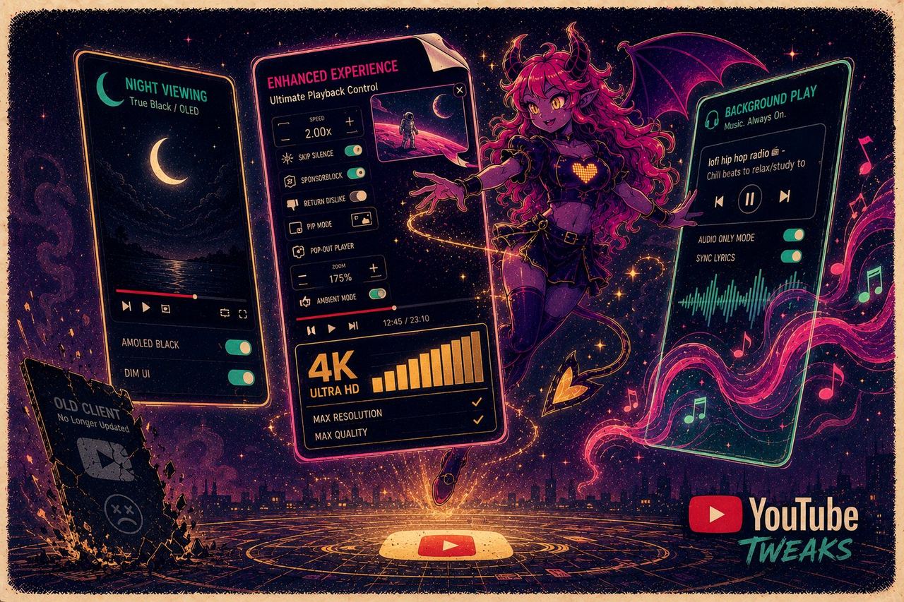 Eve choosing between three floating player panels while a cracked, no-longer-updated client falls away