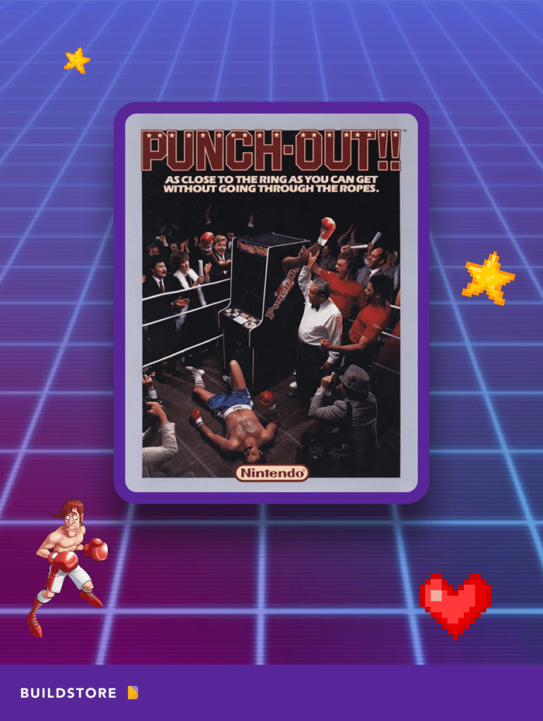 The cartridge with the game Punch-Out!!